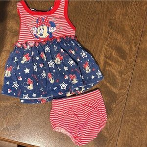 Minnie Mouse Patriotic Dress w/ Bloomers